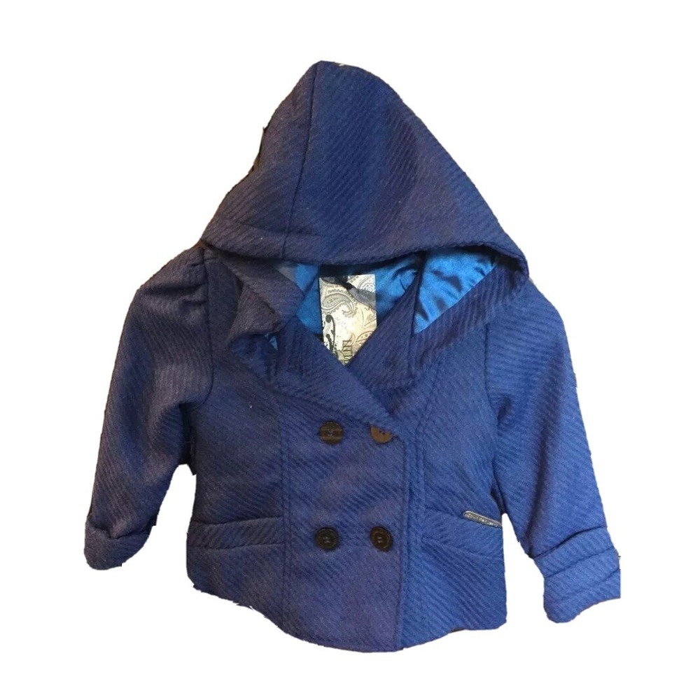 Calvin Klein Jeans Girls Hooded Double Breasted Lined Coat 4 New with Tags Cute